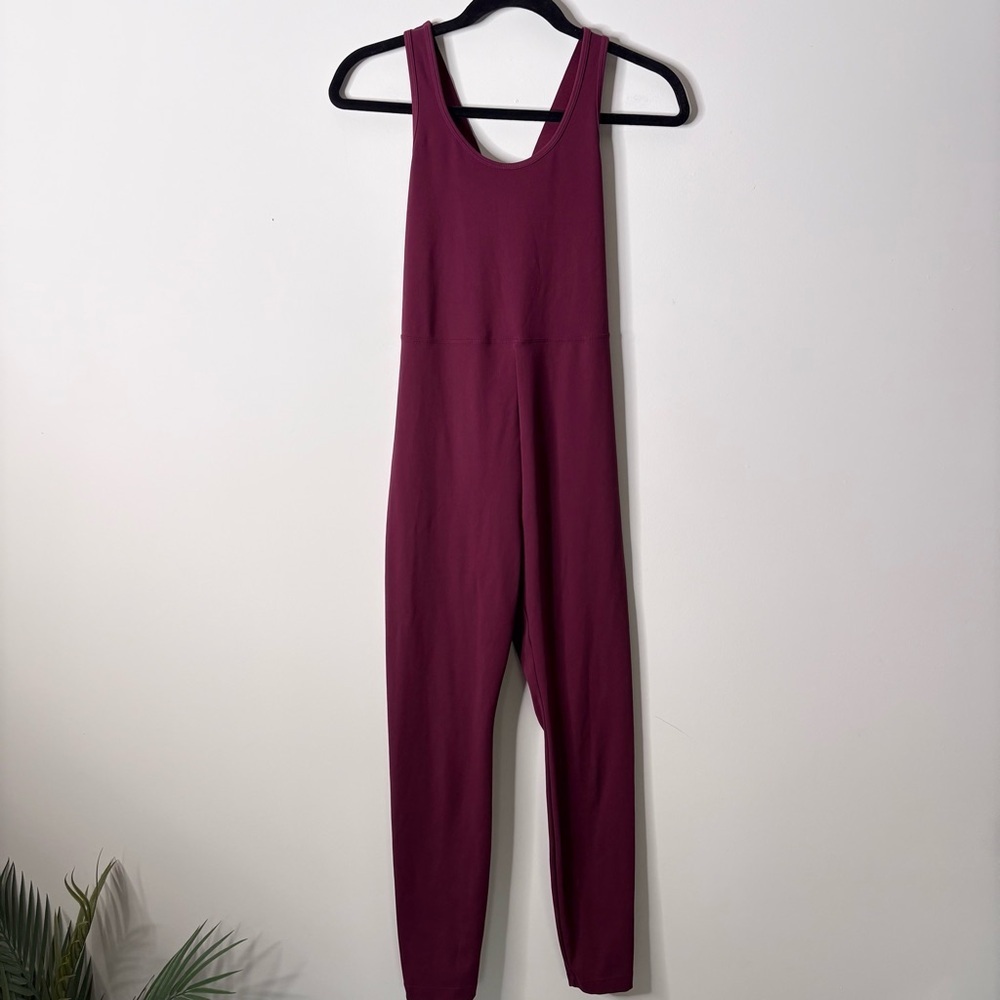 Noli Vixen Maroon Jumpsuit Strappy Open Back Sleeveless Active One Piece